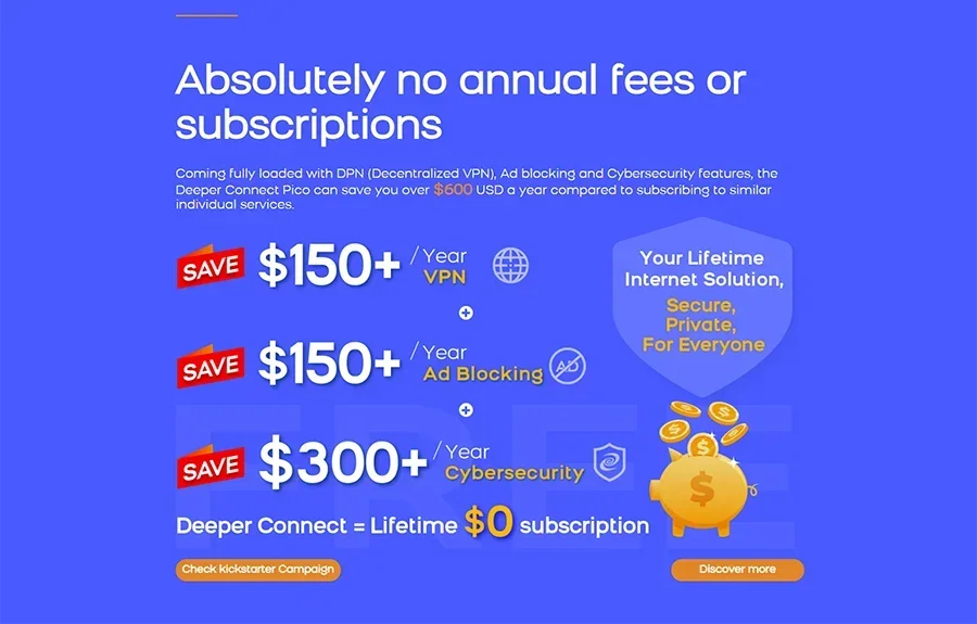 Deeper Connect Smart coin Mining VPN/DPN Router web3.0 miner Decentralized VPN  Hardware  Globla Unlimited Auto Switch IP