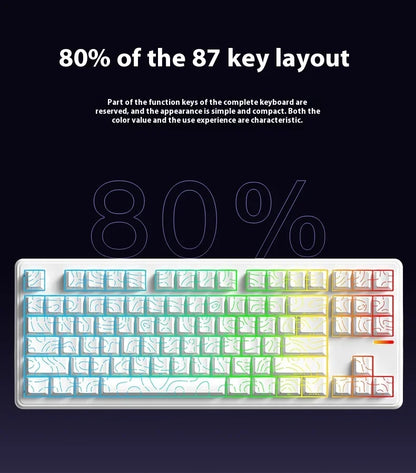 Riccks RS8 V2 Wireless Gaming Mechanical Keyboard Bluetooth 2.4G Wired 8000mAh RGB Hotswap Support QMK-VIA Keyboard for pc Gamer