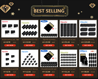 30 pcs/lot SD card 64GB 32GB class10 high speed smart tf sd 16GB 8GB 4GB memory card for phone/PC/camera with white box for gift