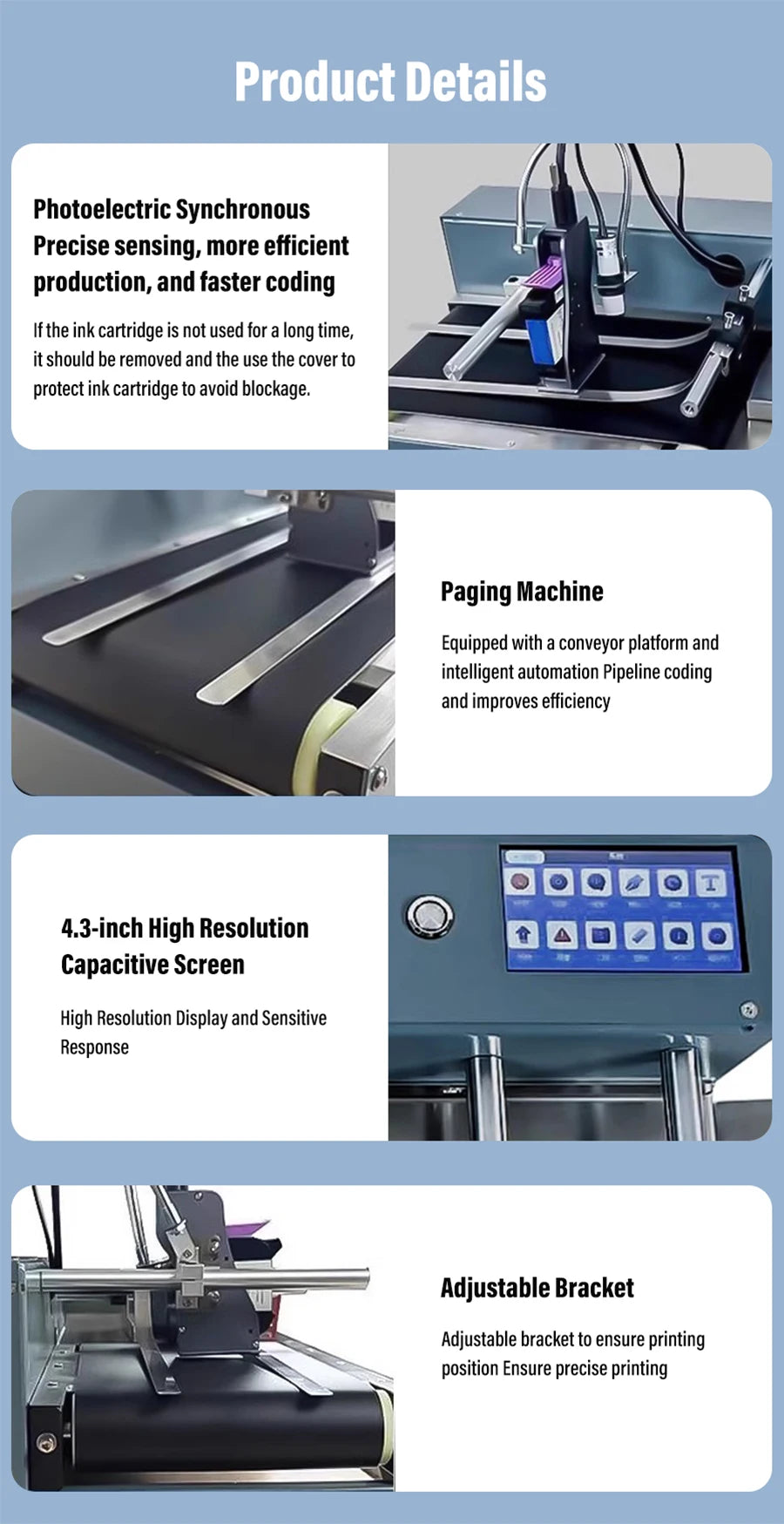 Willita Paging Coding Machine For Plastic Paper Bags Labels ID Cards Expiry Date Barcode Batch QR Online Thermal Inkjet Printers