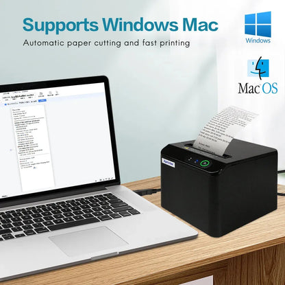 Xprinter 80mm Auto Cuter Thermal Receipt Kitchen POS Printer Mini  USB LAN Mini Printer With Order Reminder Support Mac/IOS