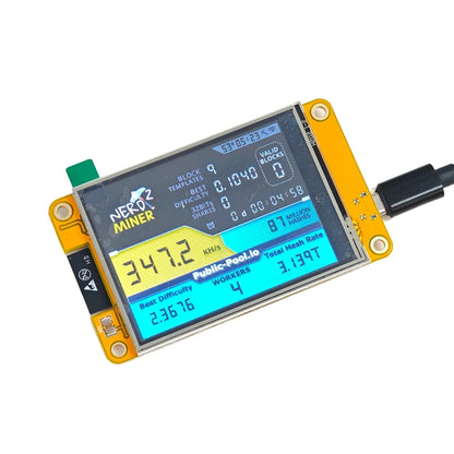 Ingenious-Nerdminer 350KH/S Bitcoin Crypto Solo Lottery Miner Upgraded Harshrate 2.8" Smart Display Nerdminer Litecoin Miner
