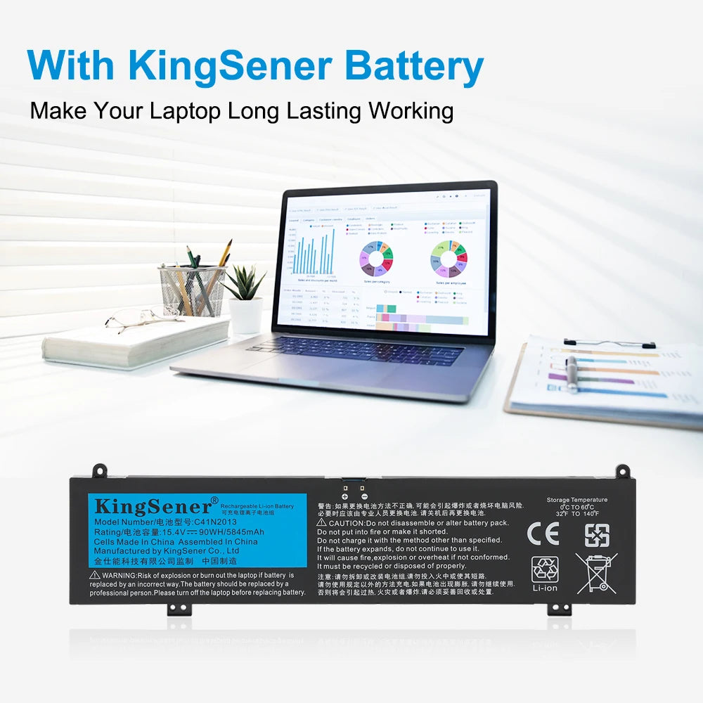 KingSener 90W C41N2013 C41N2013-1 Laptop Battery For ASUS ROG Strix G513 G513IM G713 G713IM G713QM Rog G533 G533QM G533QR G733ZM