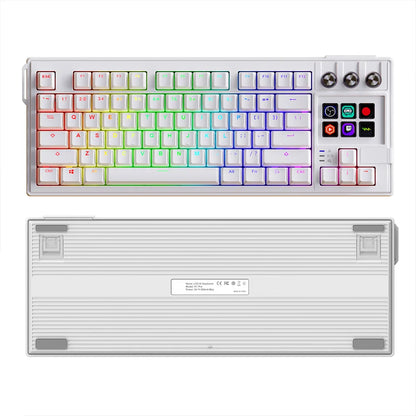 MRSVI K1 PRO Visual LCD AI Keyboard 80% Gaming Mechanical Keyboard Macro Red Axis Wired Detachable Cable RGB Backlight Hot Swap