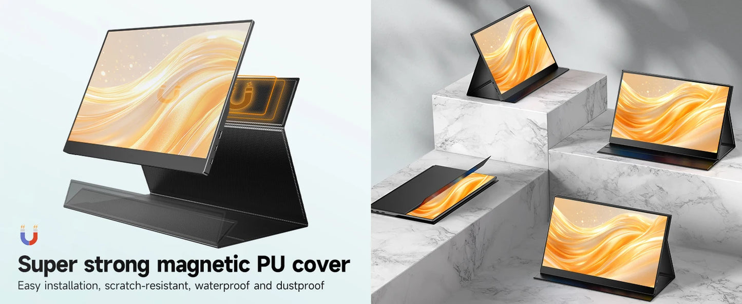 UPERFECT 15.6 inch Portable Monitor Touchscreen 1080P 10-Point Touch Gaming Display With Protective Sleeve VESA For Laptop Phone