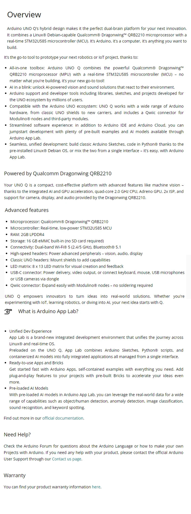 Arduino UNO Q AI Development Board – Object Recognition, Voice Control & Motion Detection High-Performance Controller