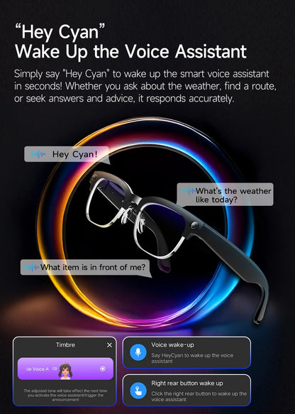 AI Smart Translation Smart Glasses 8 Million HD Camera Optical Image Stabilization Dual Microphone Noise Reduction Smart Glasses