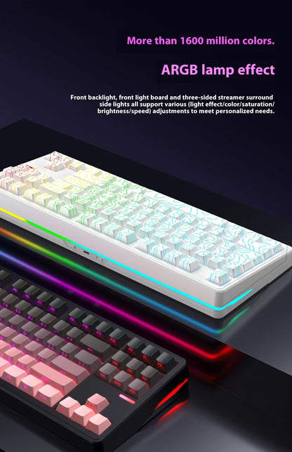 Riccks RS8 V2 Wireless Gaming Mechanical Keyboard Bluetooth 2.4G Wired 8000mAh RGB Hotswap Support QMK-VIA Keyboard for pc Gamer