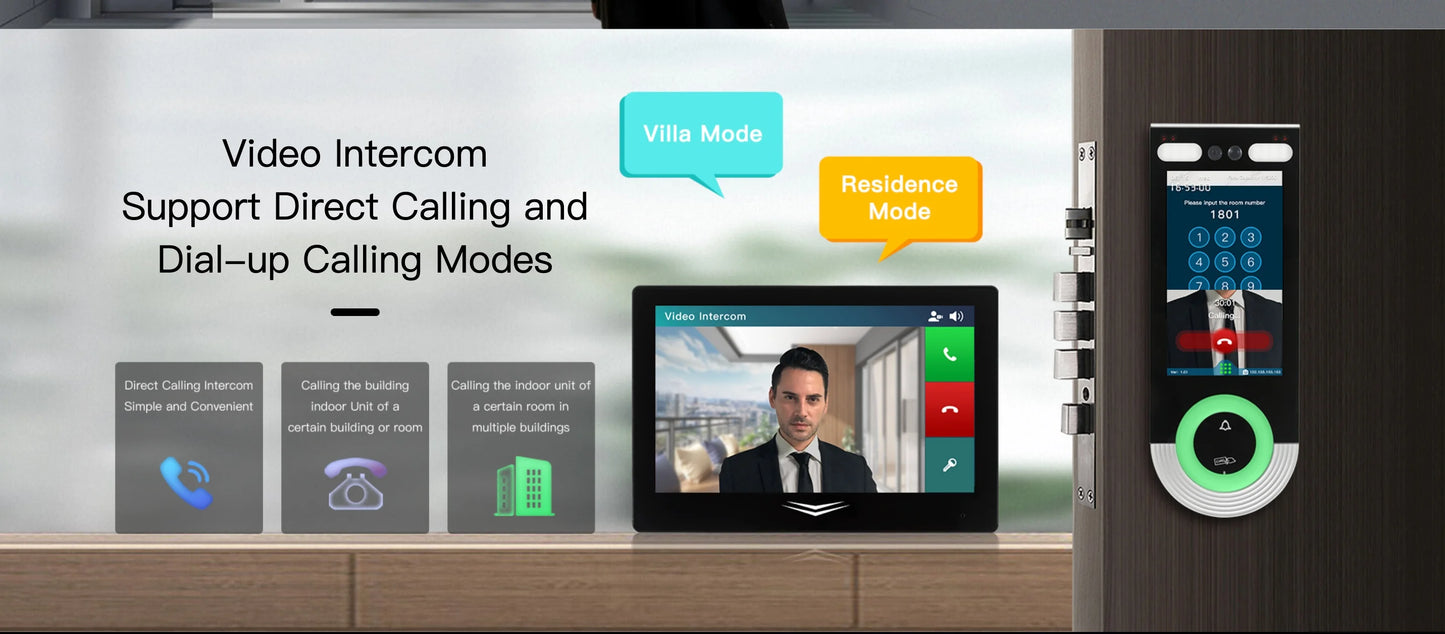 5.5-inch Aluminum Alloy Biometric Face Palm QR RFID Access Control Terminal with Video Intercom Cloud PC Software TCP/IP USB