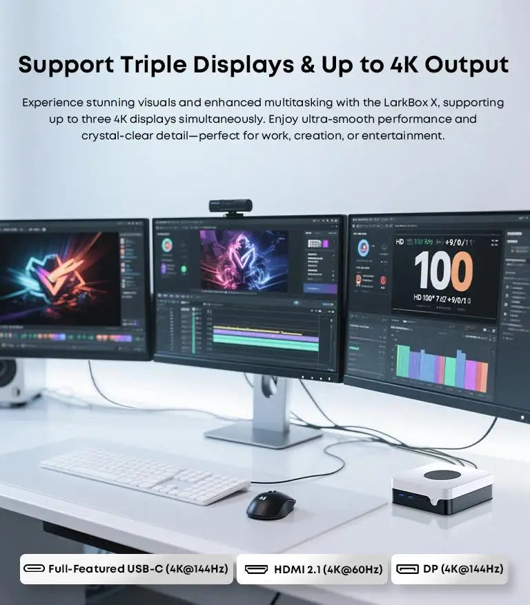CHUWI LarkBox X Mini PC Intel Corei3-1220P 8GB RAM 256GB SSD Triple-Screen output Up to 4K Advanced Cooling System Wifi6 Mini PC
