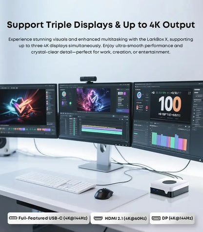 CHUWI LarkBox X Mini PC Intel Corei3-1220P 8GB RAM 256GB SSD Triple-Screen output Up to 4K Advanced Cooling System Wifi6 Mini PC