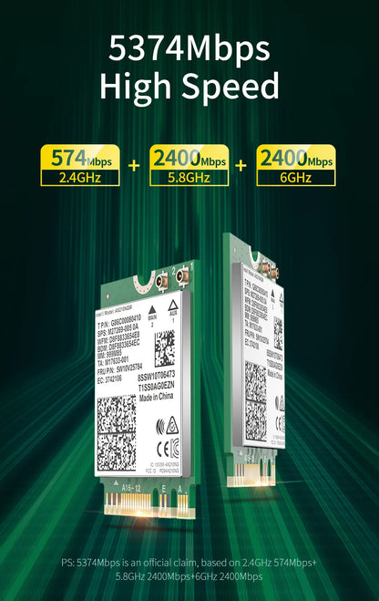 comfast Intel AX200/AX210 WiFi 6E 2.4GHz/5GHz/6GHz Network Adapter 5400Mbps Bluetooth 5.3 For Laptop Ultra-Low Latency M.2/NGFF