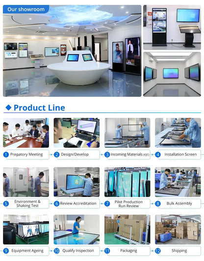 100" 85" 75" 65"55"43"4K Lcd M onitors Totem Led Display Smart Board Kiosk Stands Advertising Screen Digital Signage And Display
