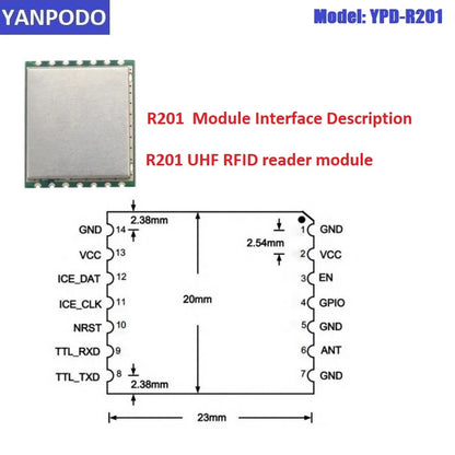 R200 Chip UHF RFID Reader Module - Long Read Range, Multi-Interface(Wifi/USB/RS232/TTL Uart) for Raspberry Pi/Arduino, Free SDK