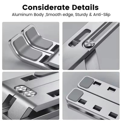 Portable Laptop Stand Aluminum Notebook Support Computer Bracket Macbook Air Pro Holder Accessories Foldable Lap Top Base For Pc