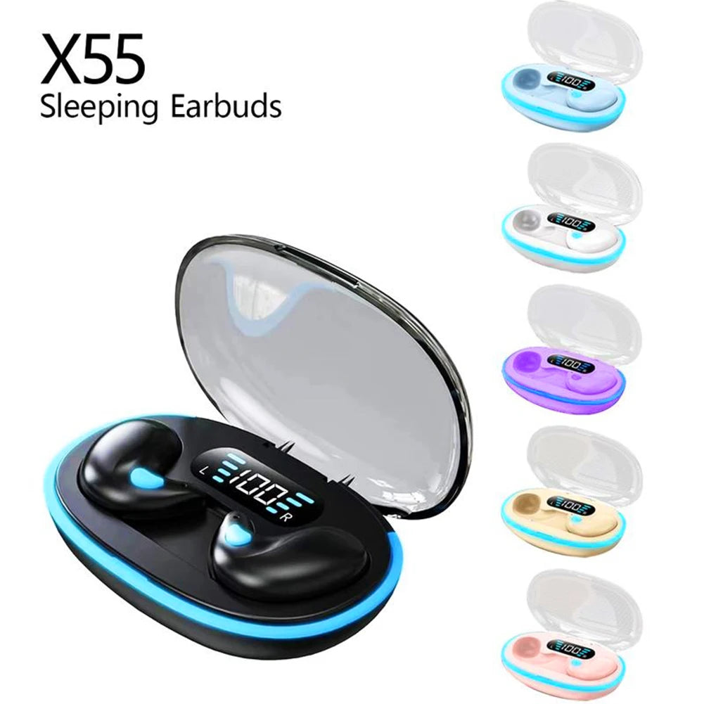 BT 5.3 Stereo Headphones Touch Control Invisible Sleep Earphones IPX5 Waterproof Sense-Free Micro Sleep Earbuds for Better Sleep