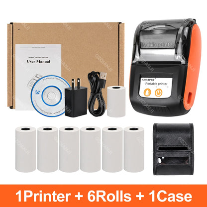 PT-210 58mm 2'' Inch Mini Portable Thermal Printer Wireless Receipt POS Maker Machine Bluetooth for Windows Android iOS Printing