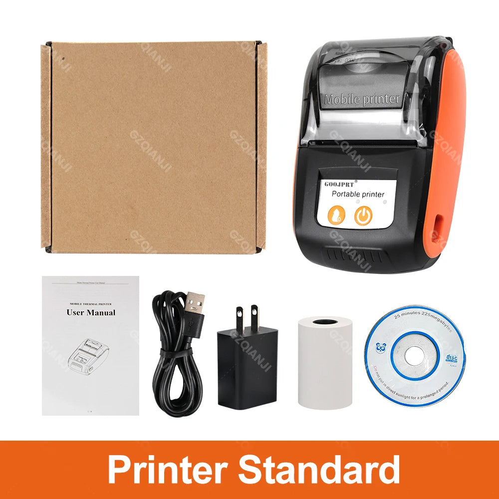 PT-210 58mm 2'' Inch Mini Portable Thermal Printer Wireless Receipt POS Maker Machine Bluetooth for Windows Android iOS Printing