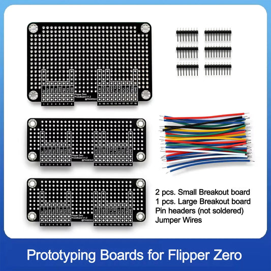 Flipper Zero Prototyping Boards Kit with Header Pins and Jumper Wires, DIY Development Breadboard Modules Accessories