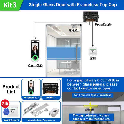 5.5-inch Aluminum Alloy Biometric Face Palm QR RFID Access Control Terminal with Video Intercom Cloud PC Software TCP/IP USB
