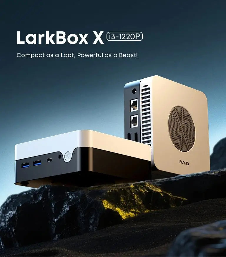 CHUWI LarkBox X Mini PC Intel Corei3-1220P 8GB RAM 256GB SSD Triple-Screen output Up to 4K Advanced Cooling System Wifi6 Mini PC