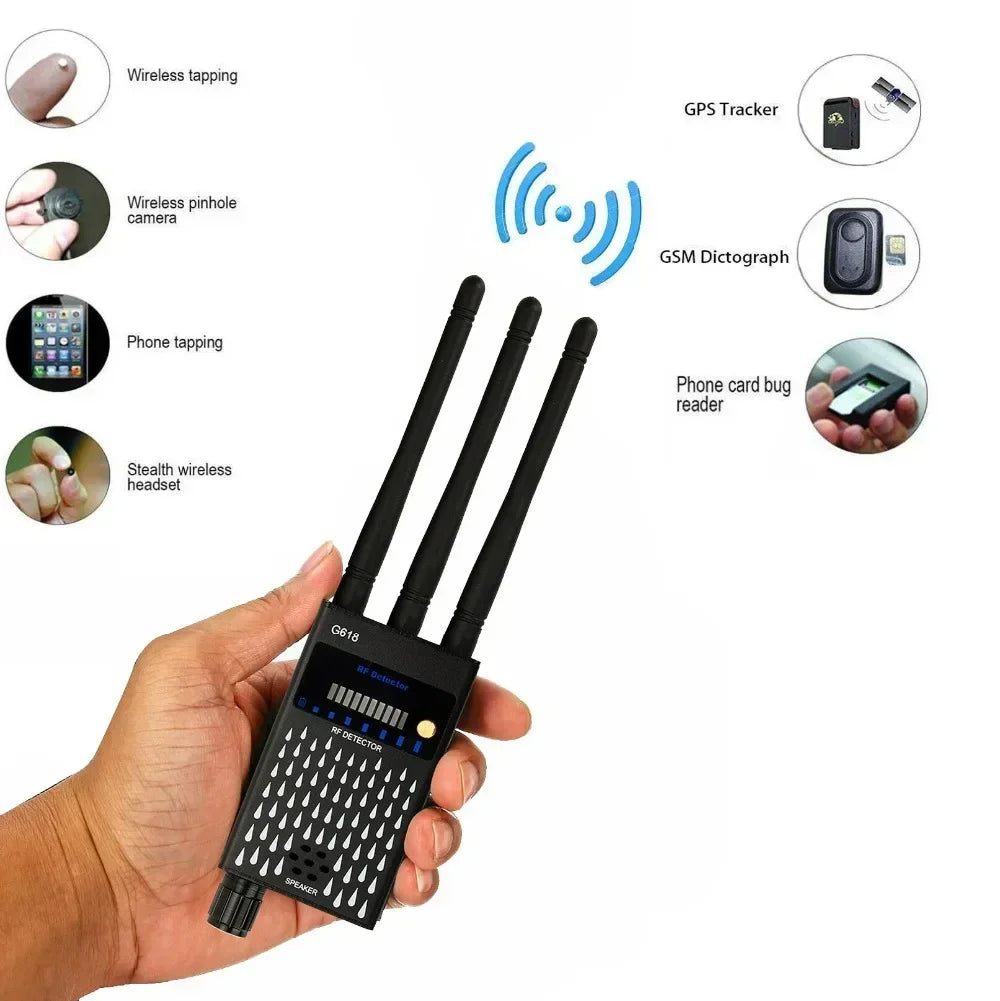 Super Sensitive Audio Bug Detector Camera Detector GSM GPS Full Range RF Bug Tracker Detectors Anti Spy Gadgets G618W G618 G318