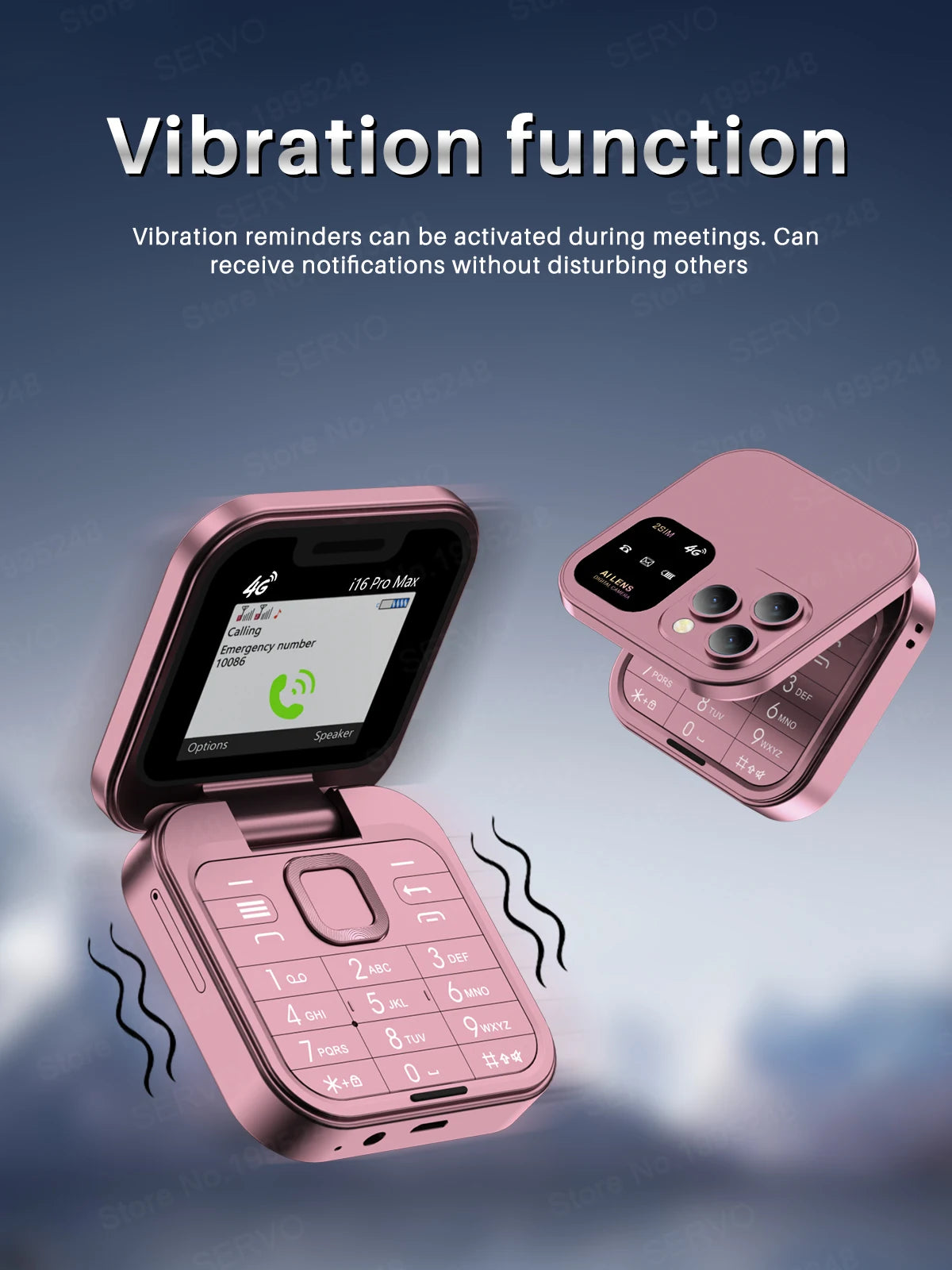 2025 NEW SERVO 4G LTE Cellular Folding Mobile Phone Dual SIM Card Speed Dial Magic Voice Call Recording Blacklist Flip Cellphone