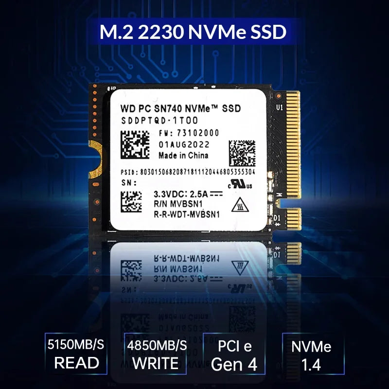 Western Digital  2TB 1TB SN740 NVMe PCIe 4.0 M.2 2230 WD SSD for Rog Ally Surface Steam Deck GPD Laptop Tablet Mini PC Computer