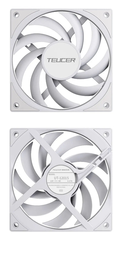 TEUCER UT-12015 PC Fan 120x120x15mm Slim FDB Bearing Case Fan with PWM Sharing Technology (PST), Quiet Motor, 800–2400 RPM