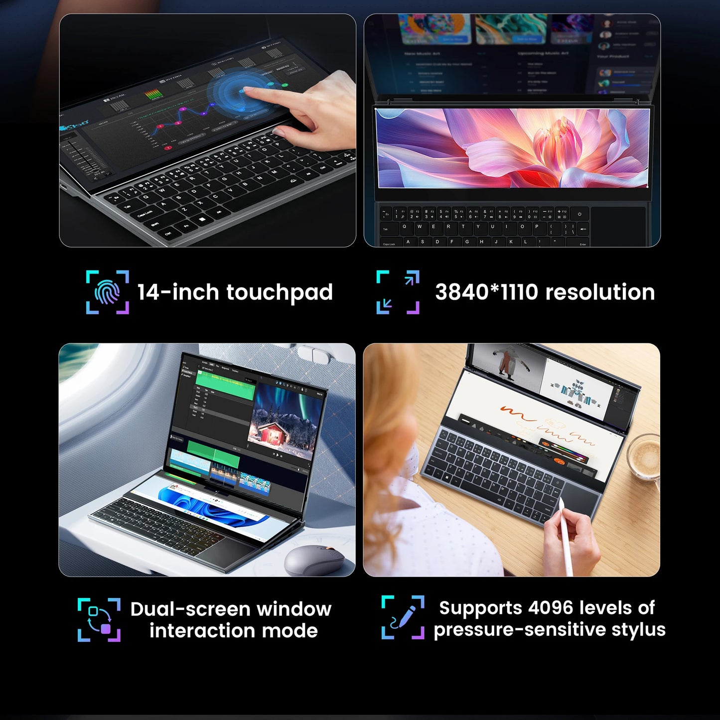 N-one NBook Fly 16+14 Inch Touch Screen Intel Xeon W-10885M Laptop 16GB+1TB SSD(Up to 5.3GHz) Gaming Computer Business Notebo