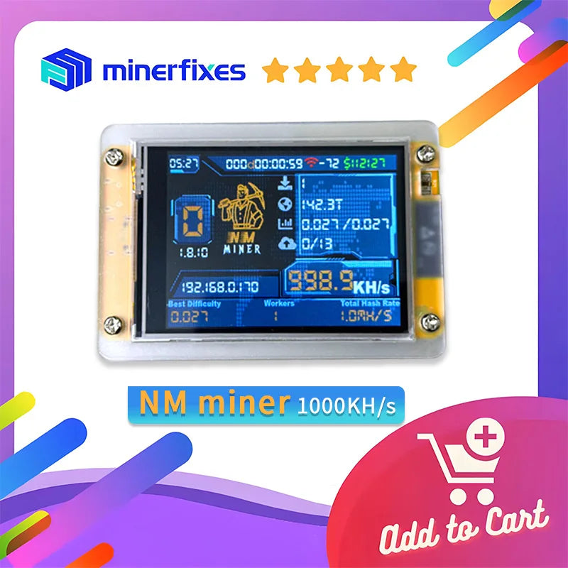 New nerdminer v3 2.8-inch 350kh/s or 1000kh/s BTC Solo Lottery mining Crypto miners Bitcoin Miner Solo Mining Machine nmminer