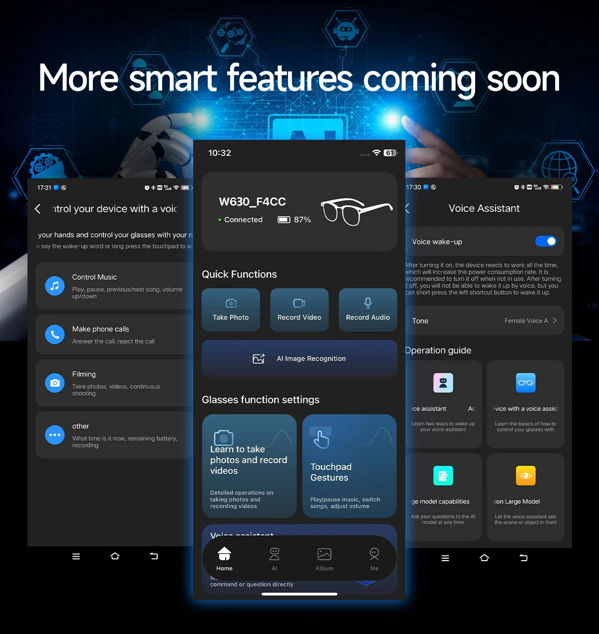 AI Smart Translation Smart Glasses 8 Million HD Camera Optical Image Stabilization Dual Microphone Noise Reduction Smart Glasses