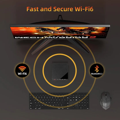 TexHoo Mini PC Computer Gaming AMD Ryzen7 5800H Pocket Dual HDMI LAN WIFI6 Windows 11 Pro NUC Office DDR4 NVMe Four Display