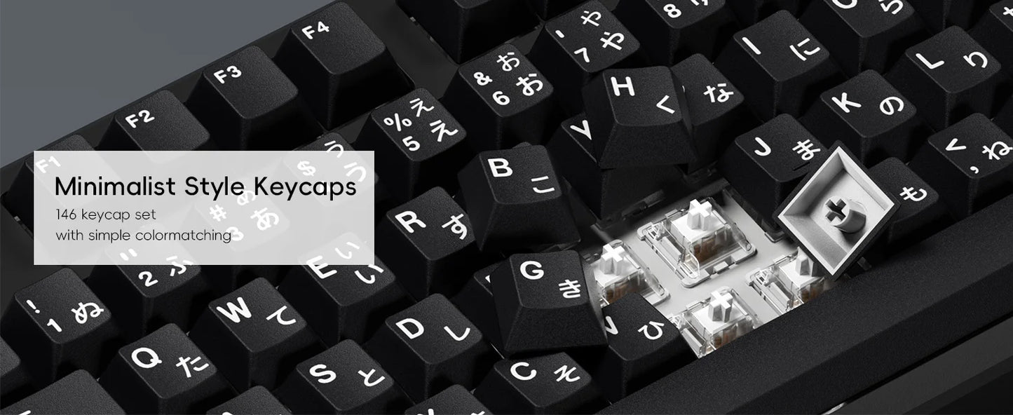 XVX Keycaps with Japanese Layout JIS Cherry Profile Black PBT Keycap Double Shot Not Shine Through Mechanical Keyboard 153 Key