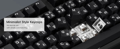 XVX Keycaps with Japanese Layout JIS Cherry Profile Black PBT Keycap Double Shot Not Shine Through Mechanical Keyboard 153 Key