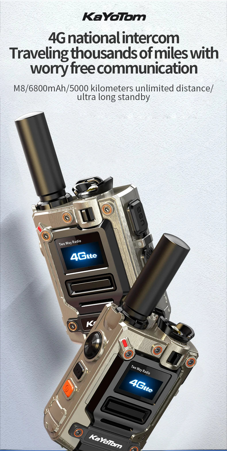 KaYoTom M08 Global Walkie Talkie & 4G POC Radio - Unlimited Range