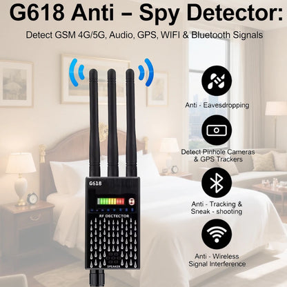 Super Sensitive Audio Bug Detector Camera Detector GSM GPS Full Range RF Bug Tracker Detectors Anti Spy Gadgets G618W G618 G318