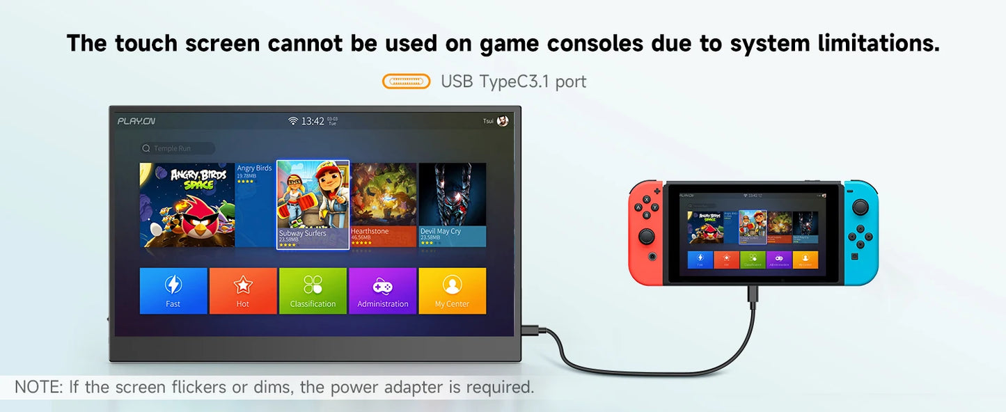 UPERFECT 15.6 inch Portable Monitor Touchscreen 1080P 10-Point Touch Gaming Display With Protective Sleeve VESA For Laptop Phone