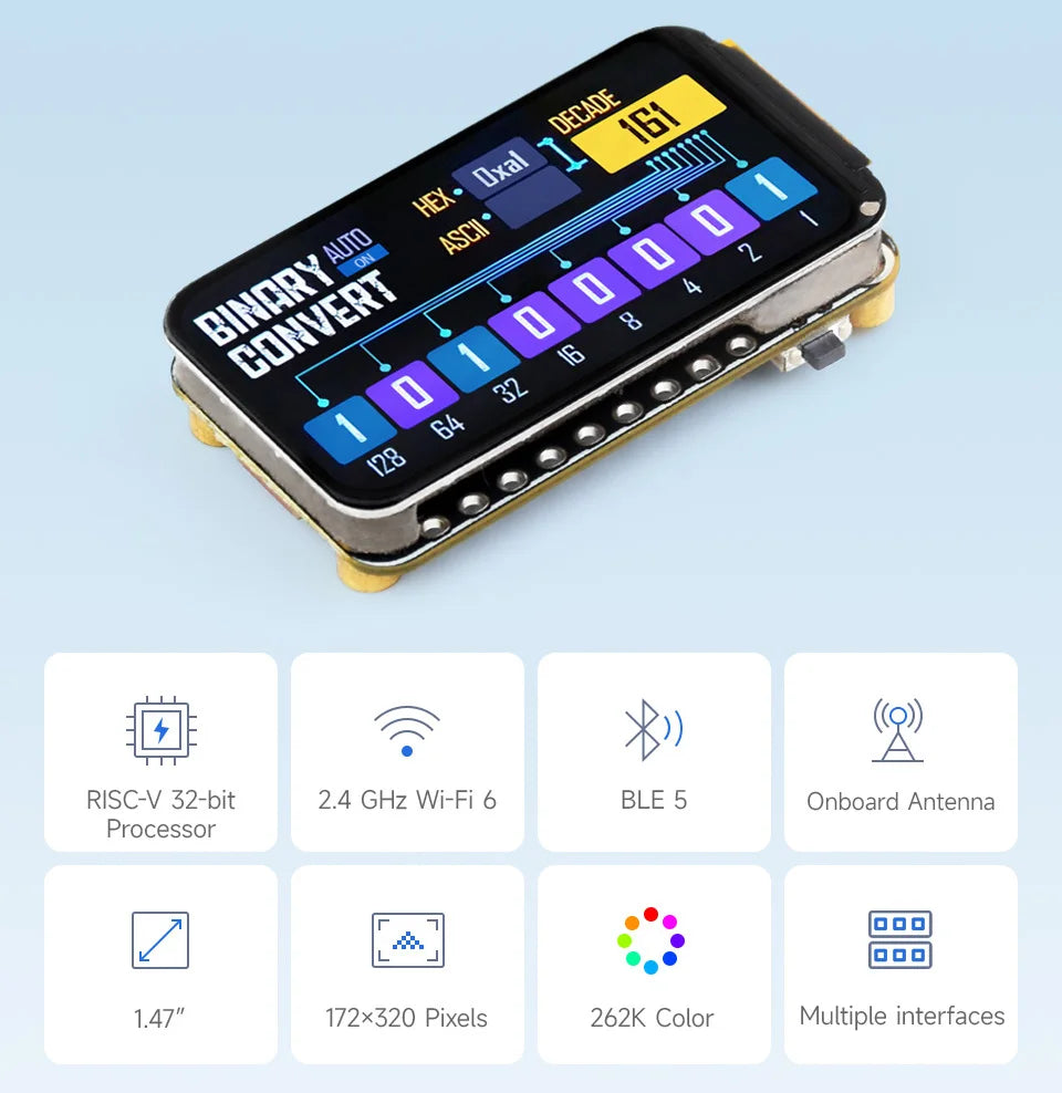 ESP32-C6 1.47Inch LCD Screen WiFi 6 & Bluetooth ESP32 C6 1.47 inch Display Type-C Development Board Waveshare LCD