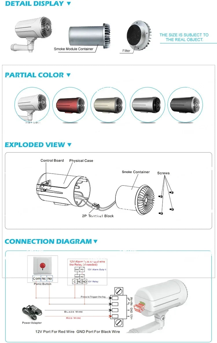 Gadgets Smart Security Fog Generator House Alarm System Home Security Tool Random Color