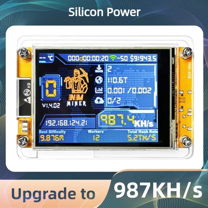 Bitcoin Solo Lottery NMMiner Hashrate 412KH/s Lucky Miner for computer nerd 2.8 inch Smart Display Crypto ESP32-2432S028R DROOM
