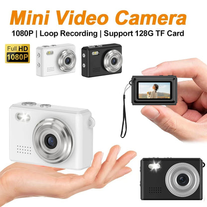 0.96''Mini 1080P Digtal Camera with Small Screen Bodycam Compact Portable Retro Kids Camcorder Video Recorder Support TF Card