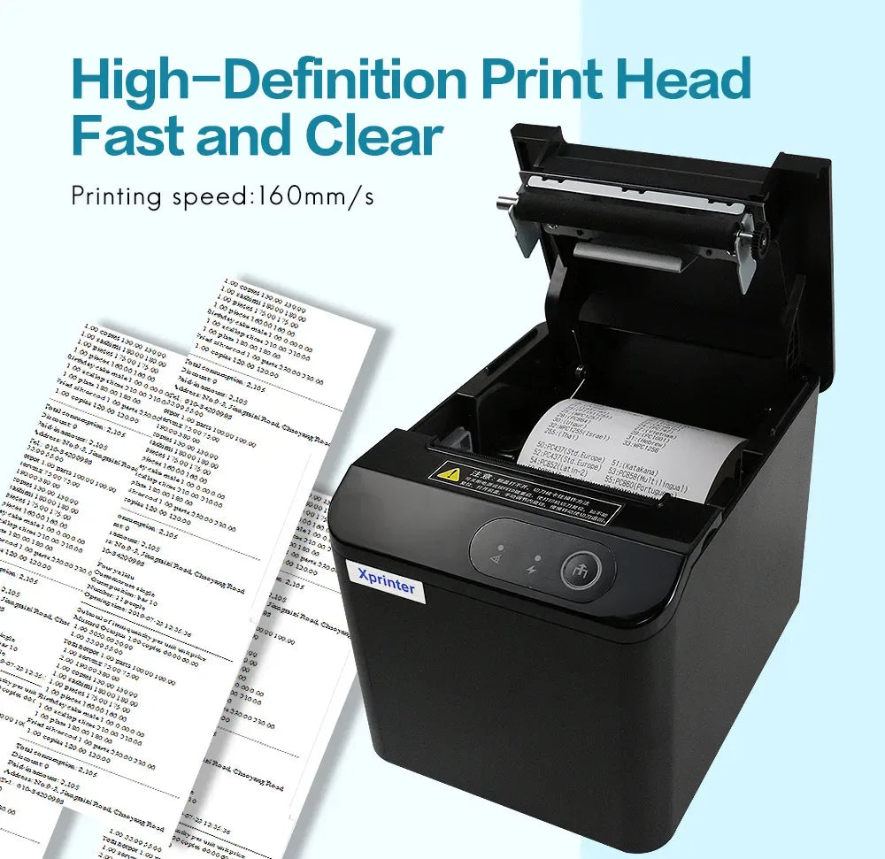 Xprinter 80mm Auto Cuter Thermal Receipt Kitchen POS Printer Mini  USB LAN Mini Printer With Order Reminder Support Mac/IOS