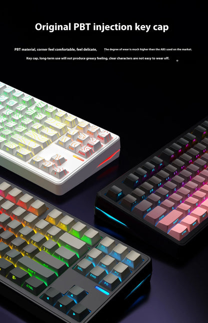 Riccks RS8 V2 Wireless Gaming Mechanical Keyboard Bluetooth 2.4G Wired 8000mAh RGB Hotswap Support QMK-VIA Keyboard for pc Gamer