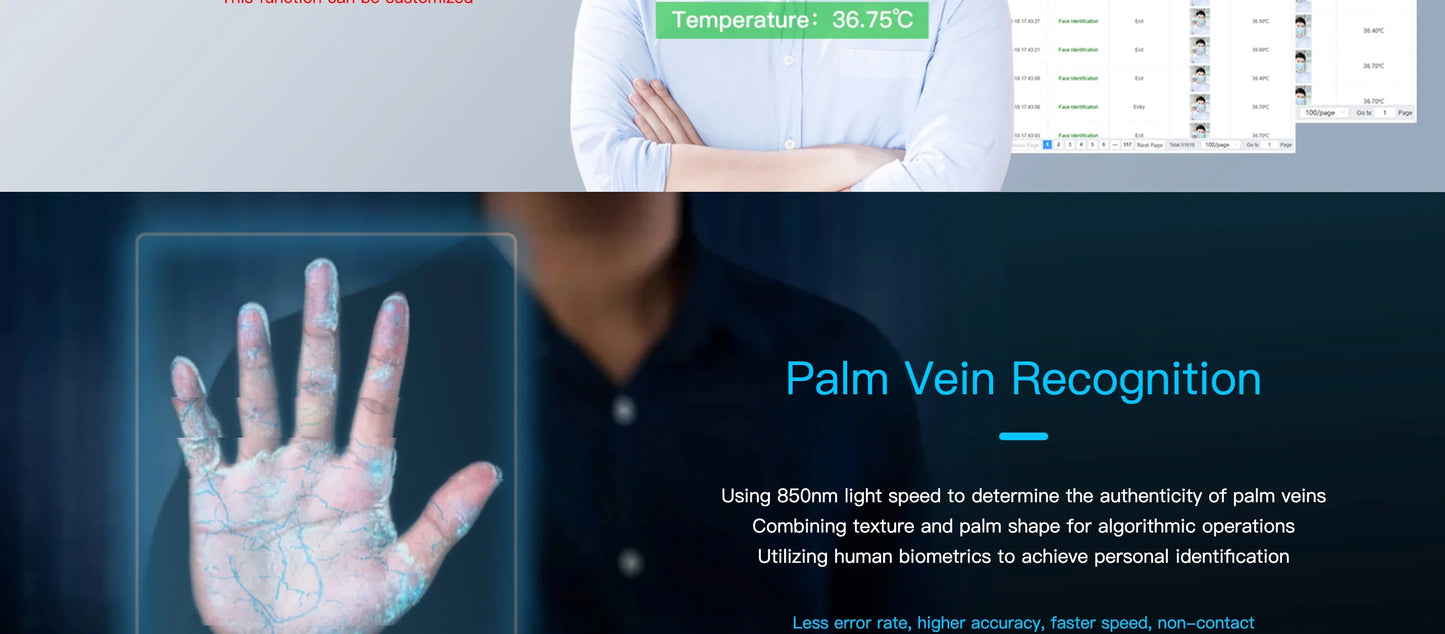 5.5-inch Aluminum Alloy Biometric Face Palm QR RFID Access Control Terminal with Video Intercom Cloud PC Software TCP/IP USB