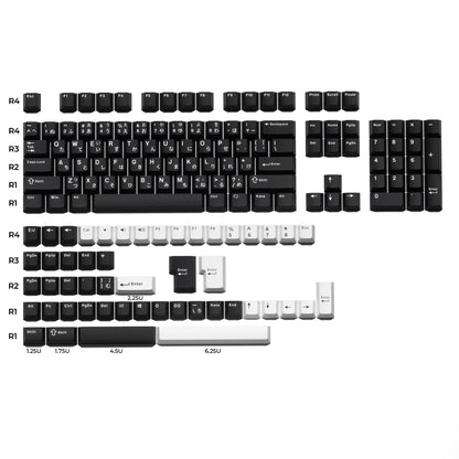 XVX Keycaps with Japanese Layout JIS Cherry Profile Black PBT Keycap Double Shot Not Shine Through Mechanical Keyboard 153 Key