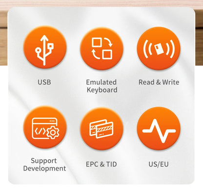 RFID UHF Reader 860-960Mhz RFID UHF Desktop Write Tag Reader USB Keyboard Output for ISO18000-6C EPC Gen2 Free Software SDK