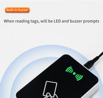 RFID UHF Reader 860-960Mhz RFID UHF Desktop Write Tag Reader USB Keyboard Output for ISO18000-6C EPC Gen2 Free Software SDK